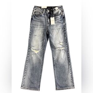 Judy Blue Straight Crop Jeans Size 27 Distressed High Rise NWT JB88808 MD